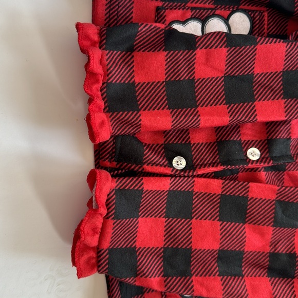 PJ’S & Presents red trimmed pajama top shirt Size 3T flannel Christmas Santa - Picture 8 of 10